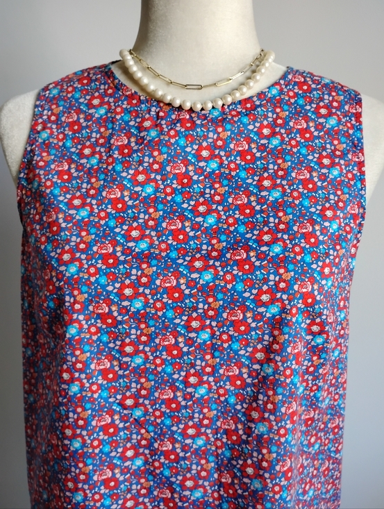 J. Crew Tops - J. Crew Liberty Art Fabric Betsy Ann Blouse Red Blue Floral Cottagecore Size